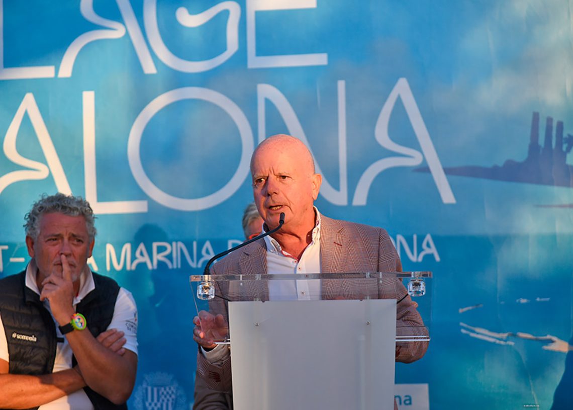 El presidente del CNSA, Pep Tur, durante su intervención en la presentación de la Ruta de la Sal 2025, en Badalona